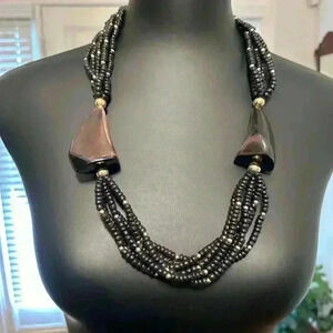 Black beaded necklace